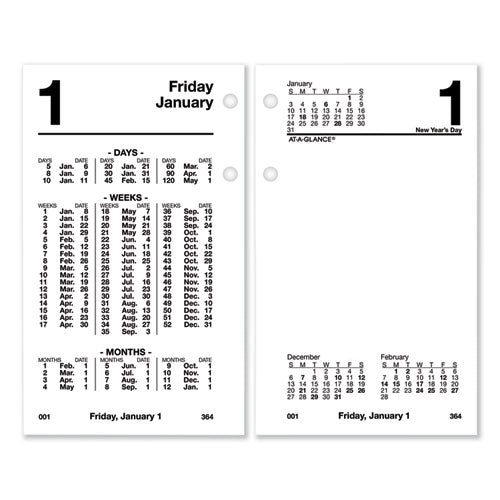 Financial Desk Calendar Refill, 3.5 X 6, White, 2021