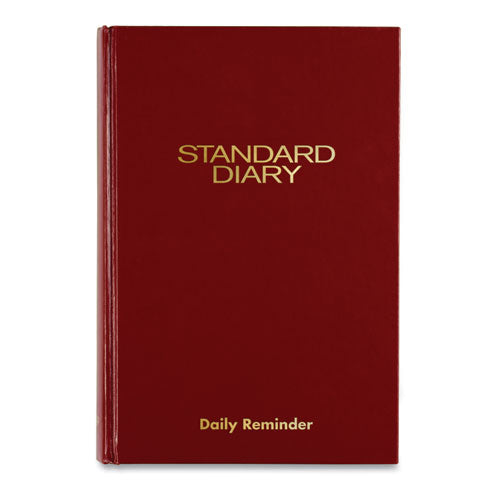 Standard Diary Recycled Daily Reminder, Red, 8.25 X 5.75, 2021