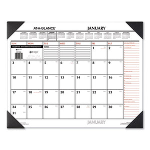 Two-color Monthly Desk Pad Calendar, 22 X 17, 2021