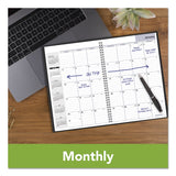 Monthly Planner, 12 X 8, Black Two-piece Cover, 2020-2021