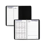 Daily Appointment Book With Hourly Appointments, 8 X 5, Black, 2022