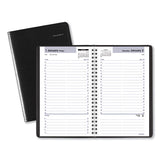 Daily Appointment Book With Open Scheduling, 8 X 5, Black, 2021