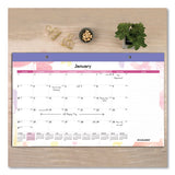 Watercolors Recycled Monthly Desk Pad Calendar, 17.75 X 11, 2021