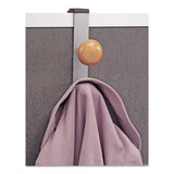 Cubicle Garment Peg, 2-hook, 1 1-5 X 1 3-8 X 7 9-10, Metallic Gray
