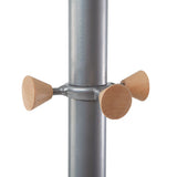 Wavy Coat Tree, Six Hangers-two Knobs-four Hooks, 18.88w X 14d X 68.5h, Silver Steel-wood