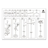 Wavy Coat Tree, Six Hangers-two Knobs-four Hooks, 18.88w X 14d X 68.5h, Silver Steel-wood