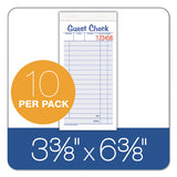 Guest Check Unit Set, Carbonless Duplicate, 6 7-8 X 3 3-8, 50 Forms, 10-pack