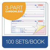 Receipt Book, 7 5-8 X 11, Three-part Carbonless, 100 Forms