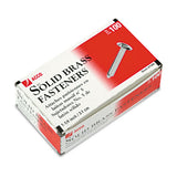 Brass Prong Paper Fasteners, #5, 1.25" Capacity, Brass, 100-box