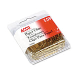 Gold Tone Paper Clips, Small (no. 2), Gold Tone, 100-box