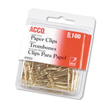 Gold Tone Paper Clips, Small (no. 2), Gold Tone, 100-box