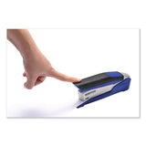 Inpower Spring-powered Premium Desktop Stapler, 28-sheet Capacity, Blue-silver