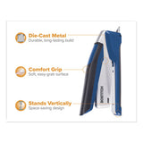 Inpower Spring-powered Premium Desktop Stapler, 28-sheet Capacity, Blue-silver