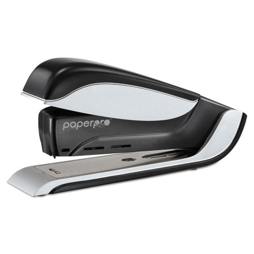 Spring-powered Premium Desktop Stapler, 25-sheet Capacity, Black-silver