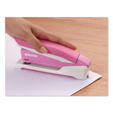 Incourage Spring-powered Desktop Stapler, 20-sheet Capacity, Pink-white