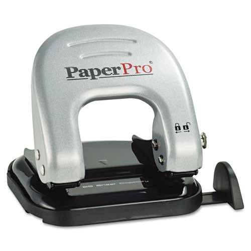 Ez Squeeze Two-hole Punch, 20-sheet Capacity, Black-silver