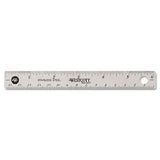 Stainless Steel Office Ruler With Non Slip Cork Base, 6"