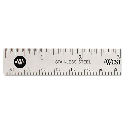 Stainless Steel Office Ruler With Non Slip Cork Base, 6
