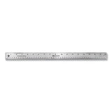 Stainless Steel Office Ruler With Non Slip Cork Base, 12"