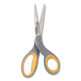 Titanium Bonded Scissors, 8" Long, 3.5" Cut Length, Gray-yellow Straight Handle
