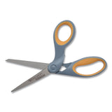 Titanium Bonded Scissors, 8" Long, 3.5" Cut Length, Gray-yellow Offset Handle