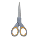 Titanium Bonded Scissors, 5" And 7" Long, 2.25" And 3.5" Cut Lengths, Gray-yellow Straight Handles, 2-pack