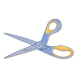 Extremedge Titanium Bent Scissors, 9" Long, 4.5" Cut Length, Gray-yellow Offset Handle