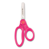 Kids' Scissors With Antimicrobial Protection, Rounded Tip, 5" Long, 2" Cut Length, Assorted Straight Handles, 12-pack