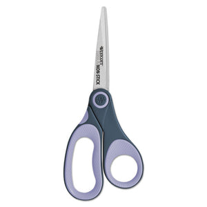 Non-stick Titanium Bonded Scissors, 8" Long, 3.25" Cut Length, Gray-purple Straight Handle