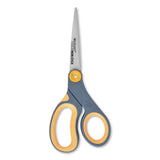 Non-stick Titanium Bonded Scissors, 8" Long, 3.25" Cut Length, Gray-yellow Straight Handles, 3-pack