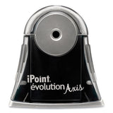 Ipoint Evolution Axis Pencil Sharpener, Ac-powered, 4.25" X 7" X 4.75", Black-silver
