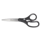 Kleenearth Basic Plastic Handle Scissors, 8" Long, 3.1" Cut Length, Black Offset Handle