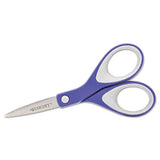 Kleenearth Soft Handle Scissors, 8" Long, 3.25" Cut Length, Black-gray Straight Handle