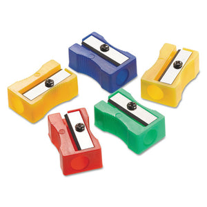 One-hole Manual Pencil Sharpeners, 4" X 2" X 1", Assorted Colors, 24-pack