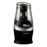 Halo Colored Pencil Non-stick Electric Sharpener, Ac-powered, 3.5" Dia. X 6.75", Black-silver