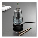 Halo Colored Pencil Non-stick Electric Sharpener, Ac-powered, 3.5" Dia. X 6.75", Black-silver
