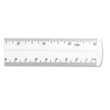 Transparent Shatter-resistant Plastic Ruler, Clear, 6"