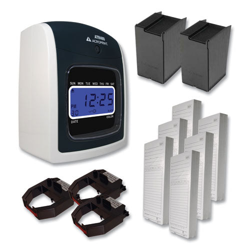 Atr480 Time Clock And Accessories Bundle, White-charcoal