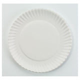 White Paper Plates, 6" Dia, 100-pack, 10 Packs-carton