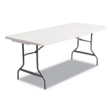 Banquet Folding Table, Rectangular, Radius Edge, 48 X 24 X 29, Platinum-charcoal