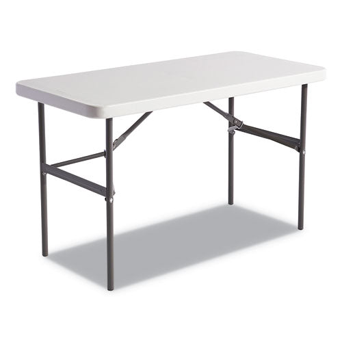 Banquet Folding Table, Rectangular, Radius Edge, 48 X 24 X 29, Platinum-charcoal