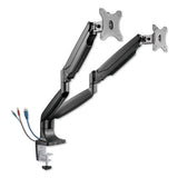 Adaptivergo Dual Monitor Arm With Usb, For 27" Monitors, 180 Deg Rotation, 30 Deg Tilt, 135 Deg Pan, Black, Supports 11 Lb