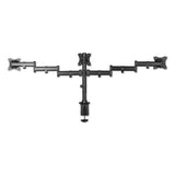 Adaptivergo Pole-mount Triple Arm For 27" Monitors, 360 Deg Rotation, +45--45 Deg Tilt, 45 Deg Pan, Black, Supports 17.6 Lb