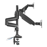 Adaptivergo Triple Arm With Usb For 32" Monitors, 360 Deg Rotation, +90--90 Deg Tilt, 90 Deg Pan, Black, Supports 15.4 Lb