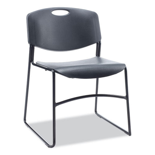 Alera Resin Stacking Chair, Supports Up To 275 Lb, Black Seat-back, Black Base, 4-carton