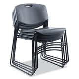 Alera Resin Stacking Chair, Supports Up To 275 Lb, Black Seat-back, Black Base, 4-carton