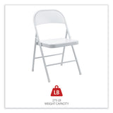 Armless Steel Folding Chair, Supports Up To 275 Lb, Gray, 4-carton