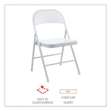 Armless Steel Folding Chair, Supports Up To 275 Lb, Gray, 4-carton