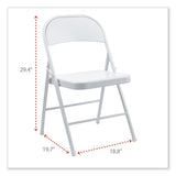 Armless Steel Folding Chair, Supports Up To 275 Lb, Gray, 4-carton