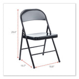 Armless Steel Folding Chair, Supports Up To 275 Lb, Black, 4-carton